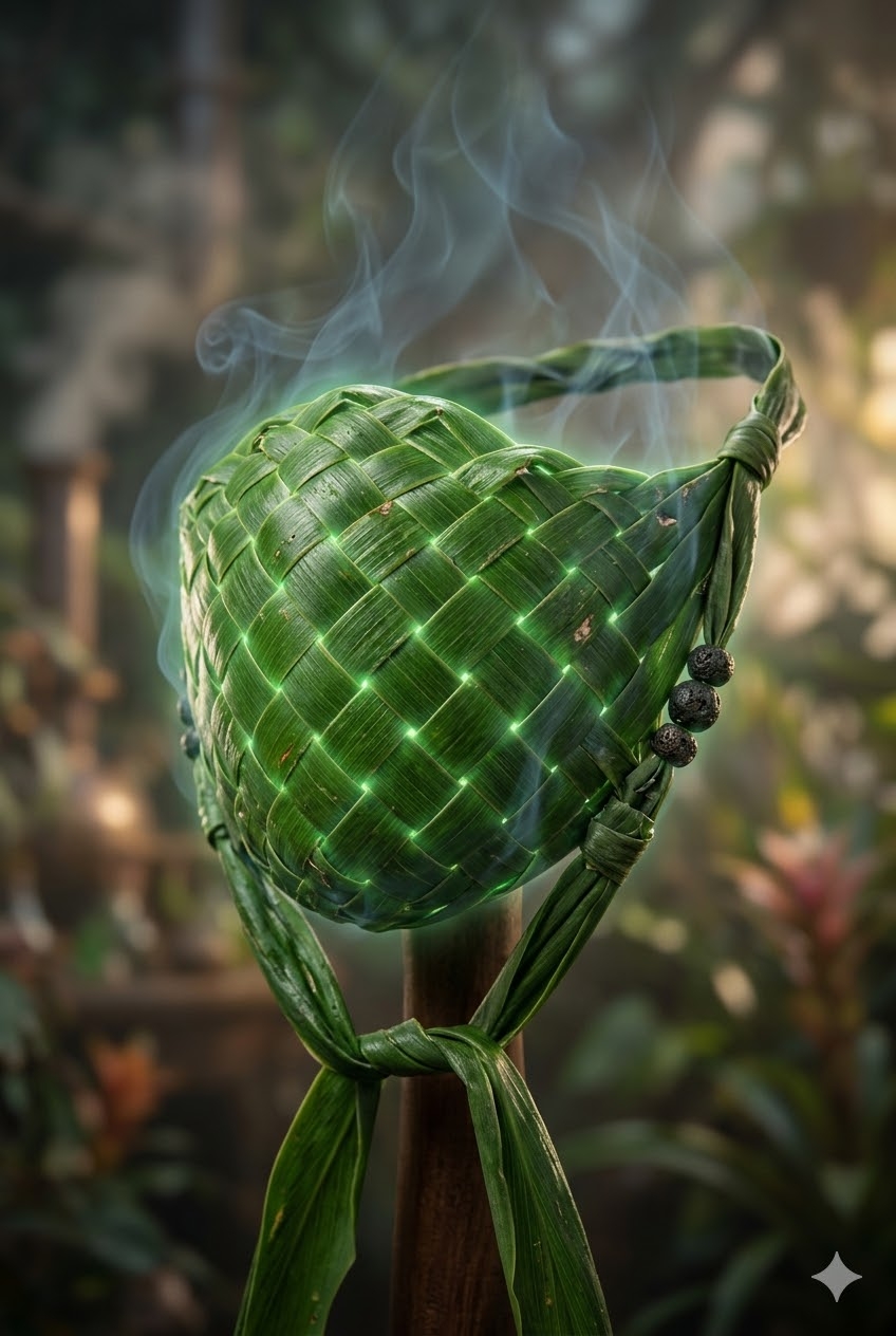 Huna 442 of the Breath Sifting Ti Leaf Mask