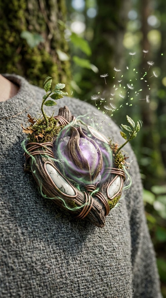 Nature 742 of the Gossiping Verdant Brooch