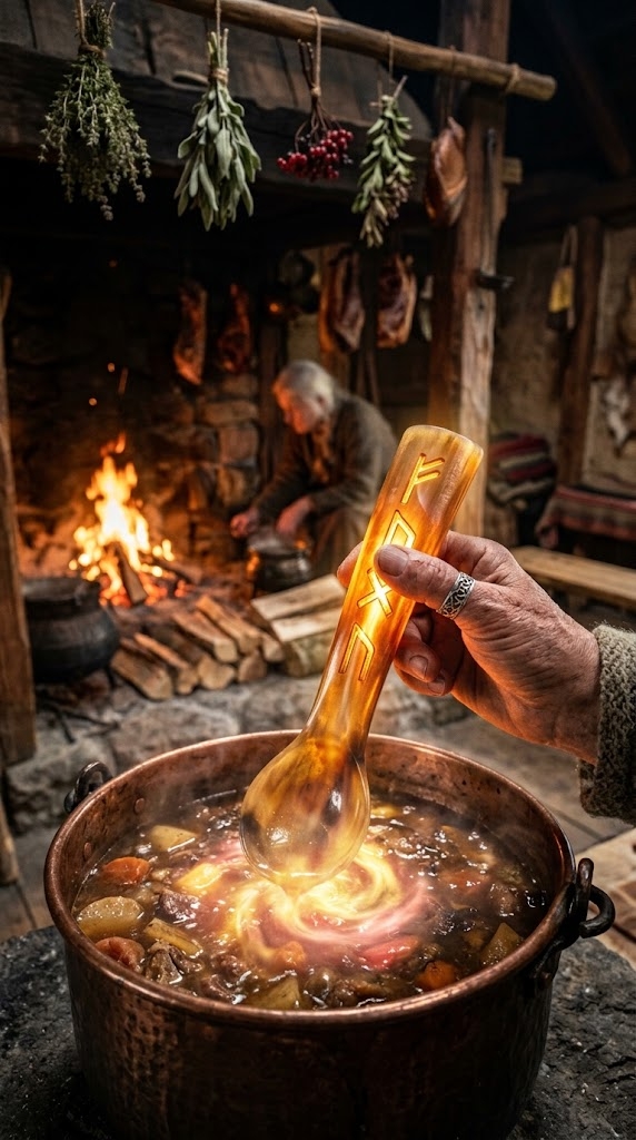 Runic 73 of the Hearth Wardens Horn Spoon